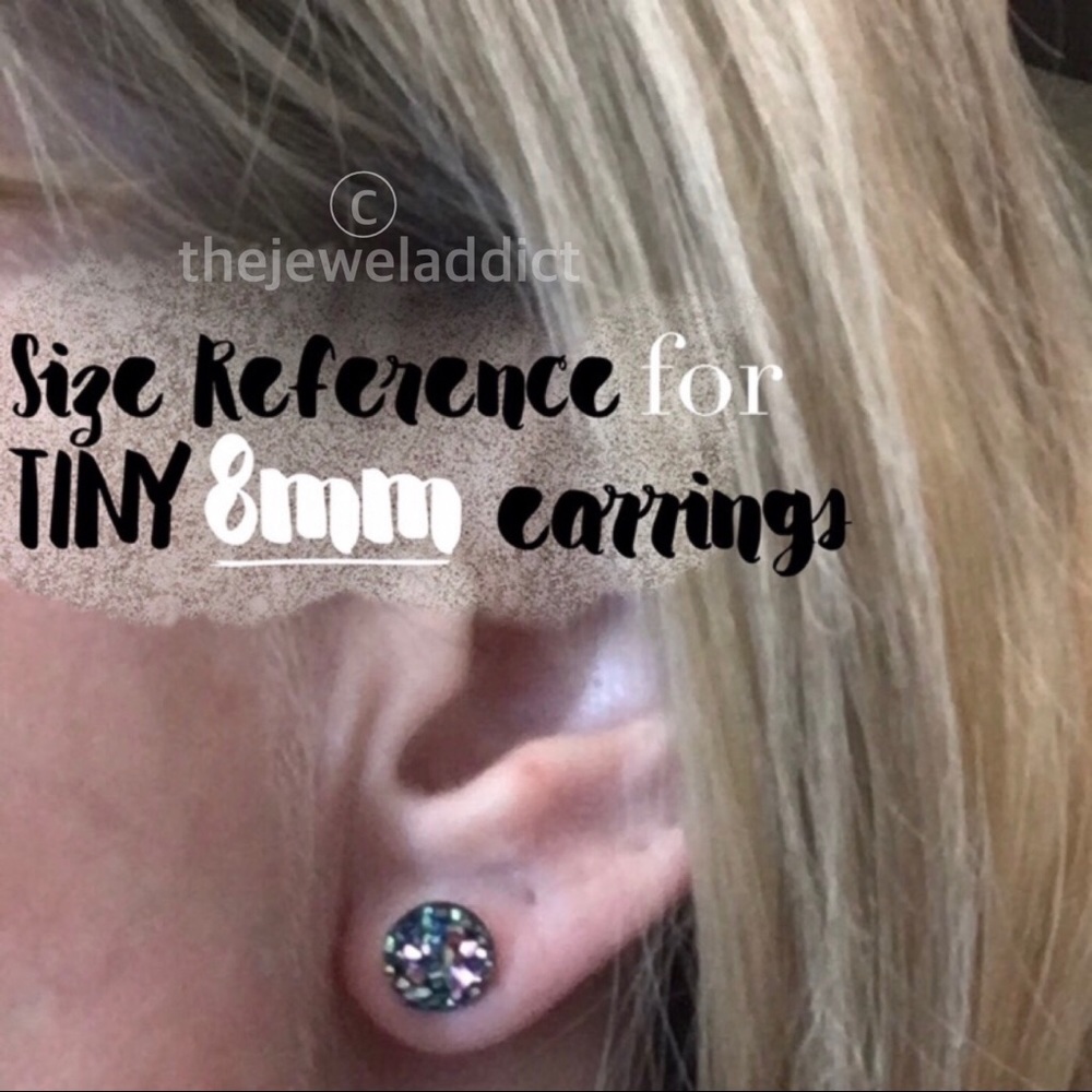 3 for 15🎀maroon faux Druzy black studs - Picture 6 of 7